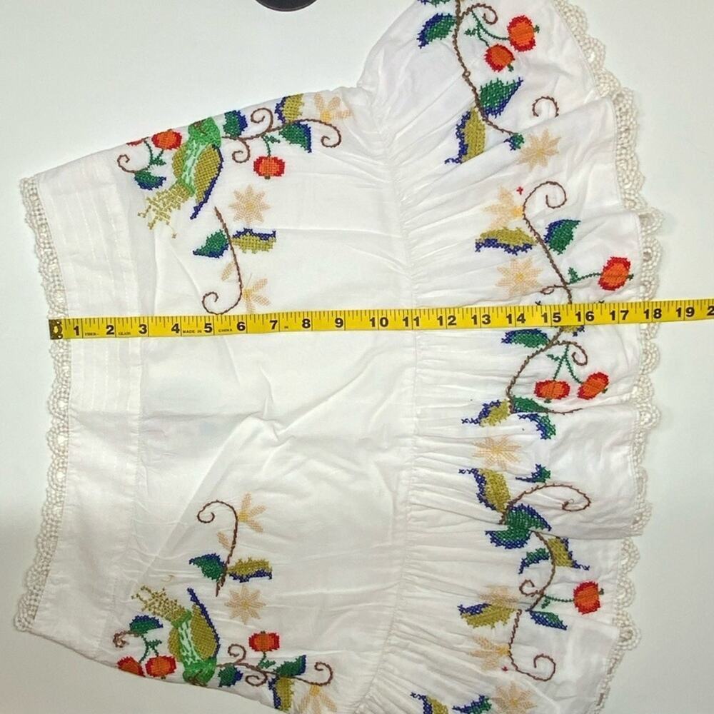 NWOT | Farm Rio | Embroidered Ruffle Mini Skirt | White | Medium - Picture 5 of 11